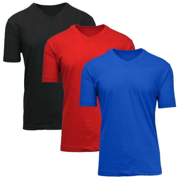 Men's Short Sleeve V-Neck Classic T-Shirt (3-Pack) product image