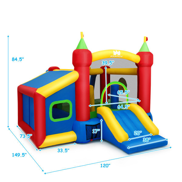 Kids' 7-in-1 Inflatable Bounce House Castle with Ocean Balls & Blower product image