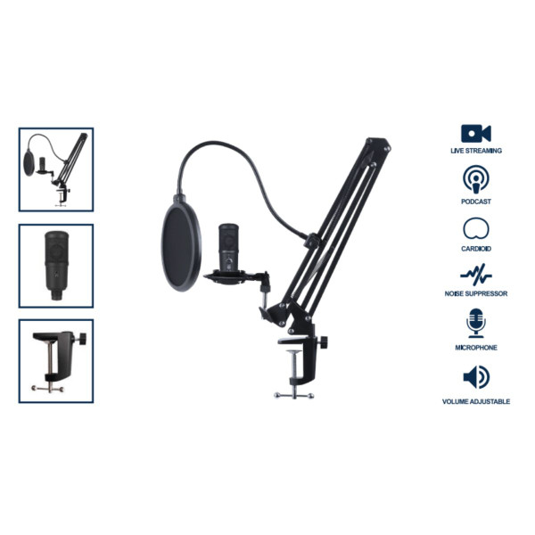 Emerson™ USB Gaming and Streaming Condenser Microphone product image