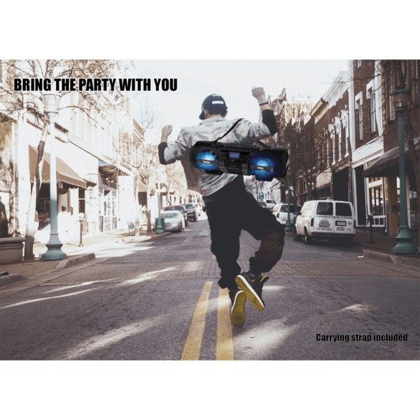 Emerson™ Dual Subwoofer Bluetooth Boombox product image