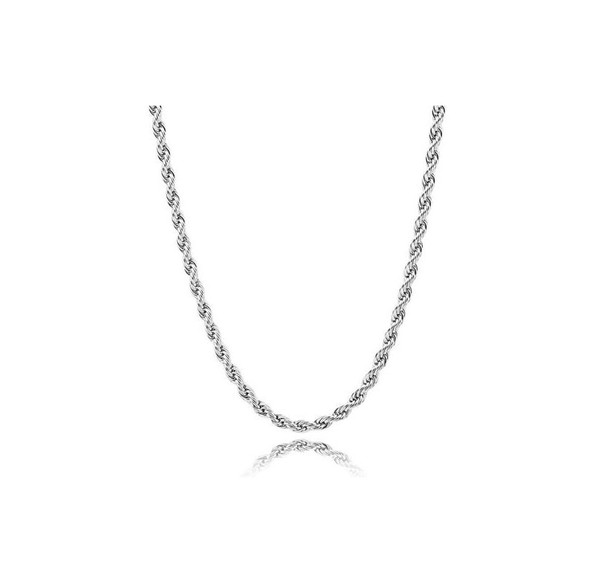 Solid 925 Sterling Silver 2.5mm Italy Diamond-Cut Rope Chain product image