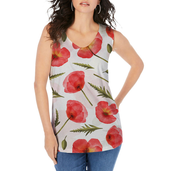 Women's Sleeveless Floral Print V-Neck Blouse (4-Pack) product image