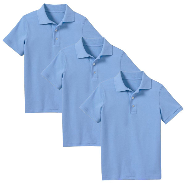 Boys' Short Sleeve School Uniform Pique Polo Shirt (3-Pack)    product image