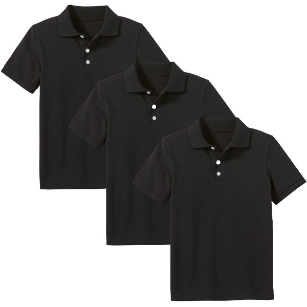 Boys' Short Sleeve School Uniform Pique Polo Shirt (3-Pack)    product image