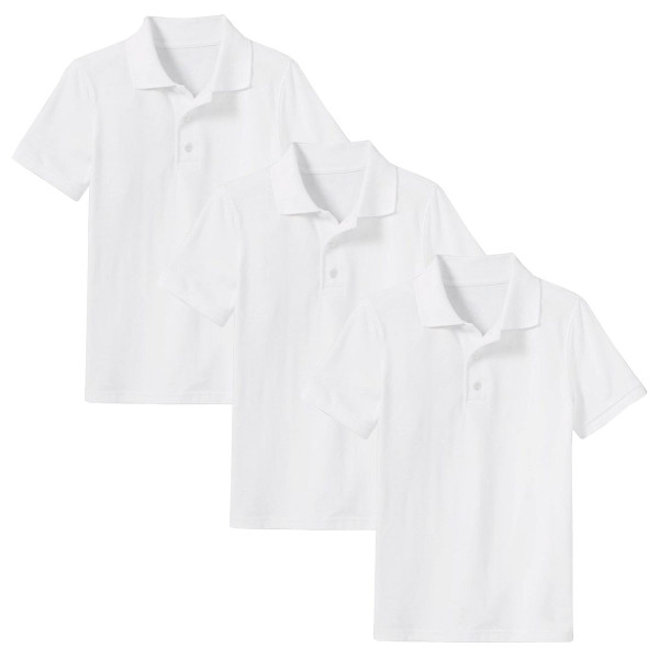 Boys' Short Sleeve School Uniform Pique Polo Shirt (3-Pack)    product image