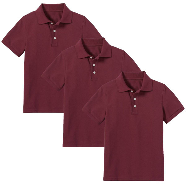 Boys' Short Sleeve School Uniform Pique Polo Shirt (3-Pack)    product image