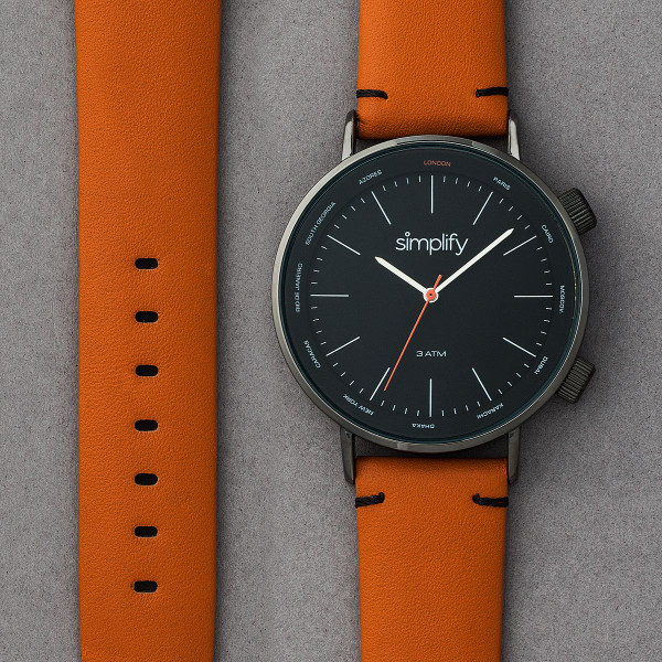 Simplify® The 3300 Leather-Band Watch product image