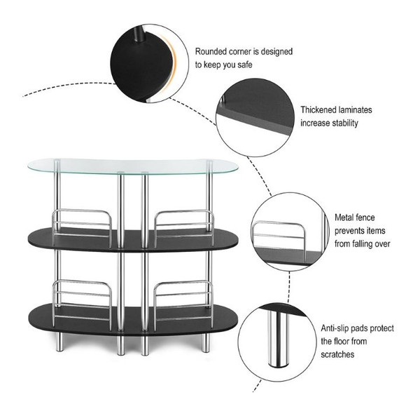 Tempered Glass Top Bar Table product image