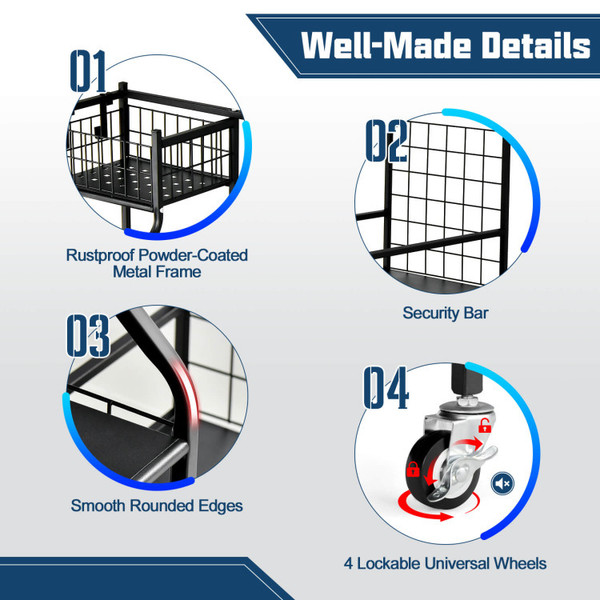 Double Golf Bag Organizer with Lockable Universal Wheels product image