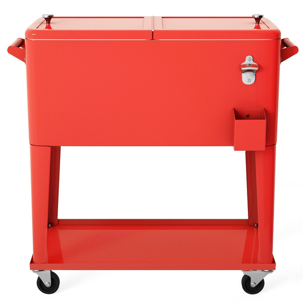 80-Quart Outdoor Patio Rolling Steel Construction Cooler product image