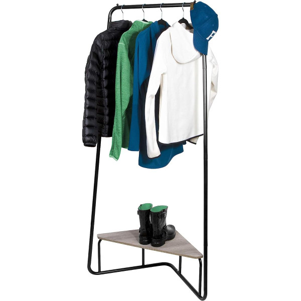 Corner Garment Rack with Wood Grain Laminate Top product image