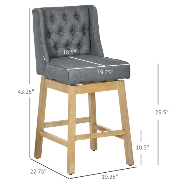 HomCom® 180-Degree Swivel Bar Stools (Set of 2) product image