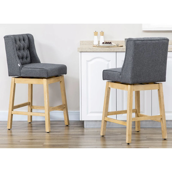 HomCom® 180-Degree Swivel Bar Stools (Set of 2) product image