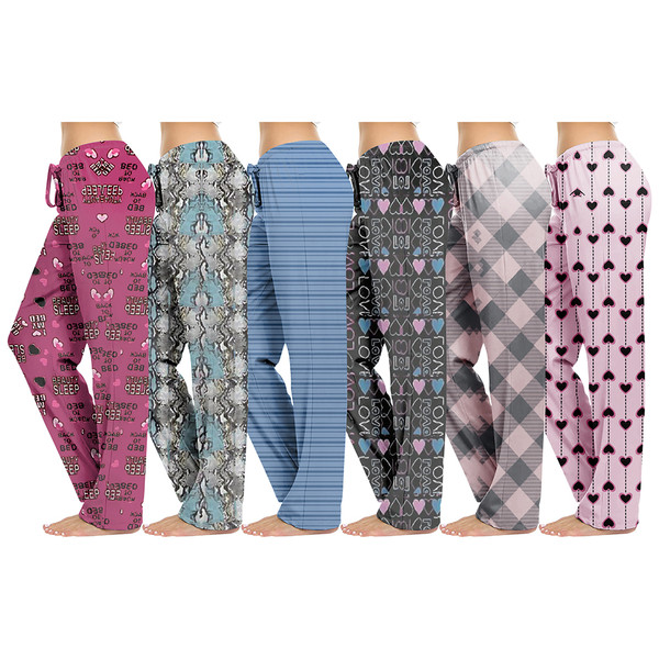 Women s Comfy Printed Lounge Pajama Pants 3 Pack Pick Your Plum