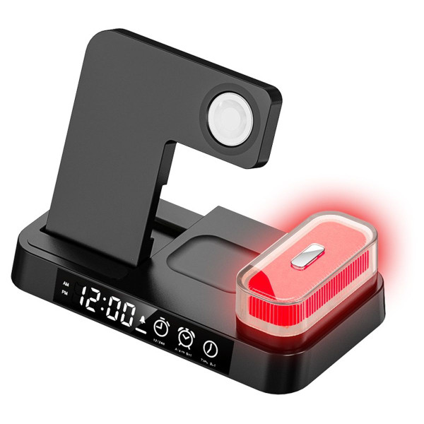 3-in-1 Foldable Wireless Charger with Alarm Clock & LED product image