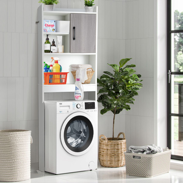 4-Tier Space-Saving Toilet Storage Cabinet with Open Shelves product image