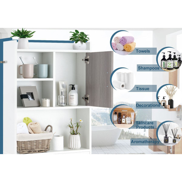 4-Tier Space-Saving Toilet Storage Cabinet with Open Shelves product image