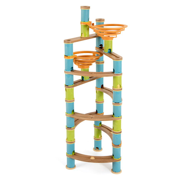 162-Piece Bamboo Marble Run Educational Learning Toy Set product image