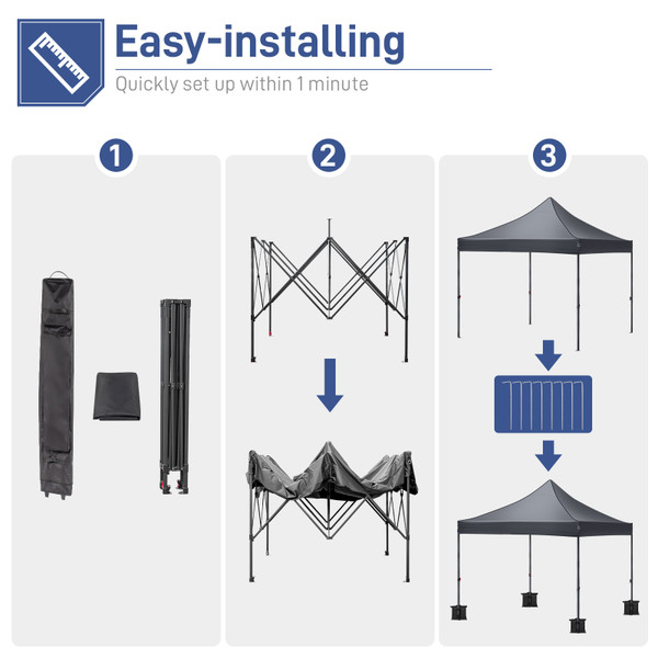 10 x 10-Foot Portable Pop Up Canopy with Roller Bag & 4 Sand Bags product image 10 x 10-Foot Portable Pop Up Canopy with Roller Bag & 4 Sand Bags product image