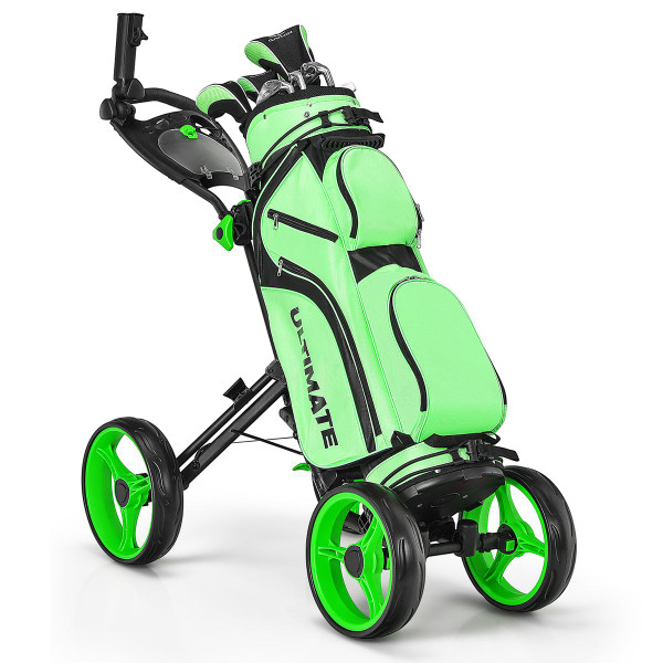 Folding 4-Wheel Golf Push Cart with Adjustable Handle product image