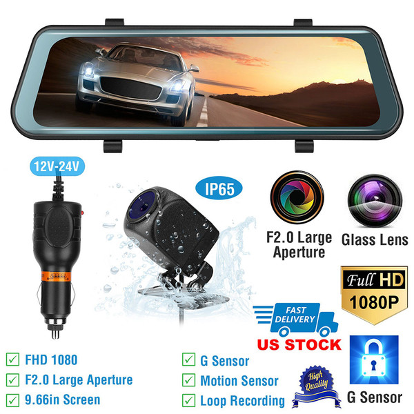 iNova™ Dual Front & Rear Full HD 1080p Car DVR Dash Camera product image