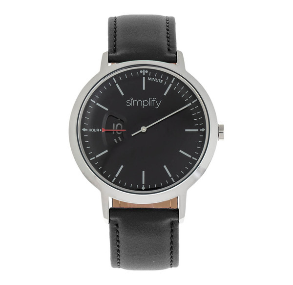Simplify™ 6500 Men's Leather Band Watch product image