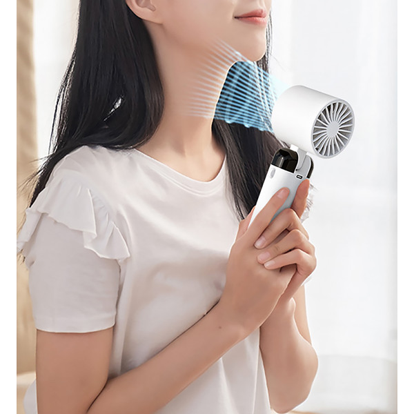 2-in-1 Portable Handheld & Hand-Free Fan with Qi Phone Charger product image