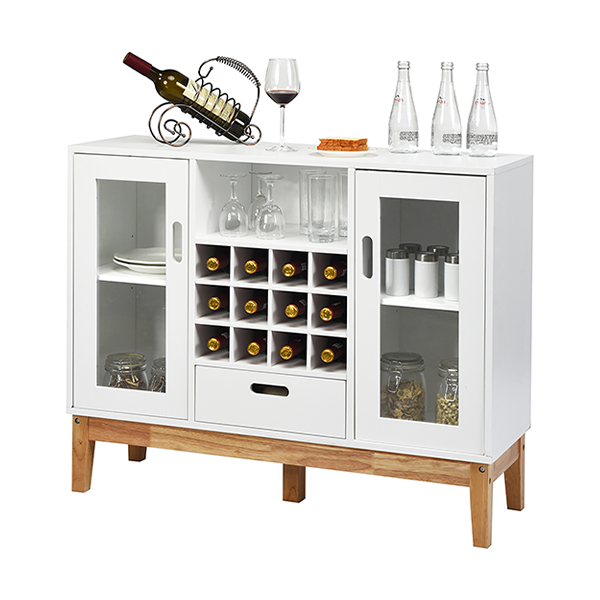 White Wood Wine Storage Cabinet product image