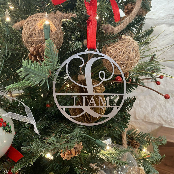 Personalized Circle Monogram Holiday Ornaments (Set of 5) product image