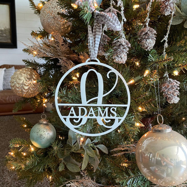 Personalized Circle Monogram Holiday Ornaments (Set of 5) product image