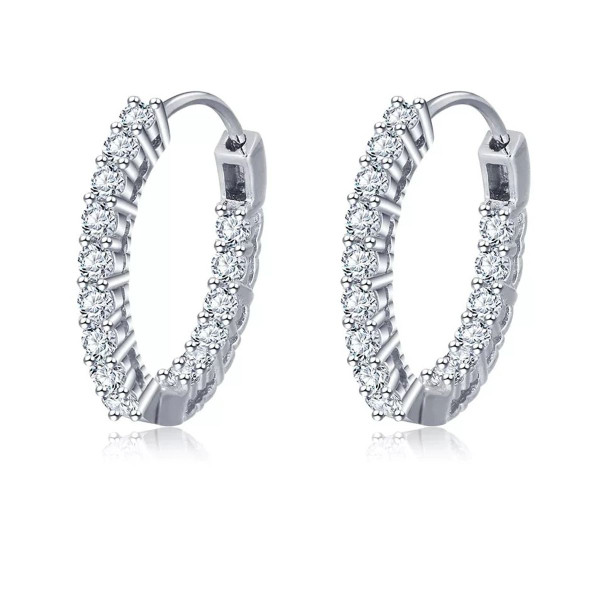 18K Gold Plated Cubic Zirconia Hoop Earrings product image