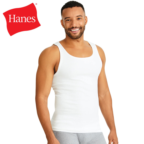 Hanes 3-Pack Tagless Tanks White ComfortSoft Cotton Tank Tops