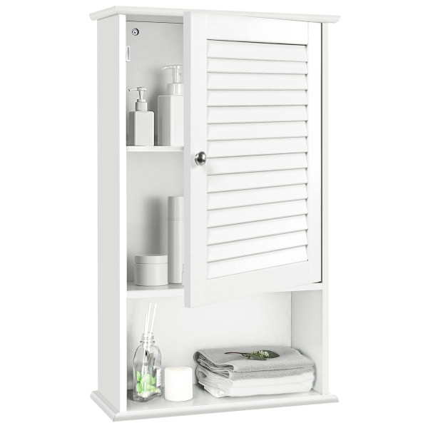Bathroom Wall-Mounted Storage Cabinet with Single Door & Height-Adjustable Shelf product image