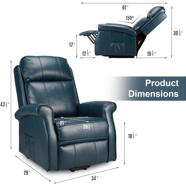 Faux Leather Electric Power Lift Recliner Chair with Heated Vibration product image