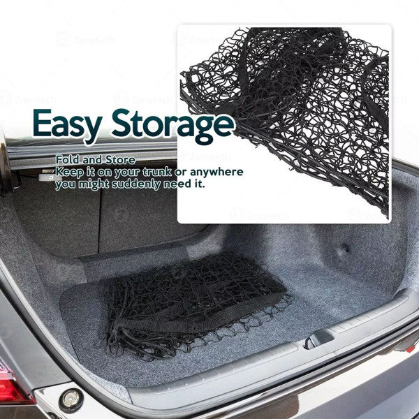 Zone Tech® 3-Pocket Car Trunk Stretchable Mesh Cargo Net, NE0001 product image