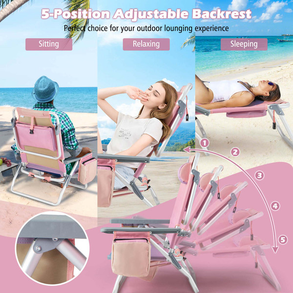 Adjustable Folding Backpack Beach Chairs and Table Set  product image Adjustable Folding Backpack Beach Chairs and Table Set  product image