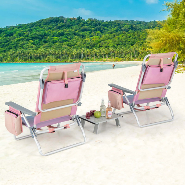 Adjustable Folding Backpack Beach Chairs and Table Set  product image Adjustable Folding Backpack Beach Chairs and Table Set  product image