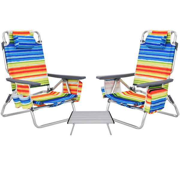 Adjustable Folding Backpack Beach Chairs and Table Set  product image Adjustable Folding Backpack Beach Chairs and Table Set  product image
