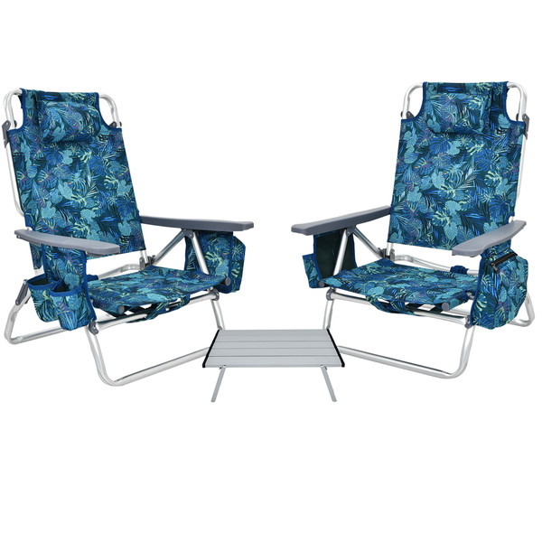 Adjustable Folding Backpack Beach Chairs and Table Set  product image Adjustable Folding Backpack Beach Chairs and Table Set  product image