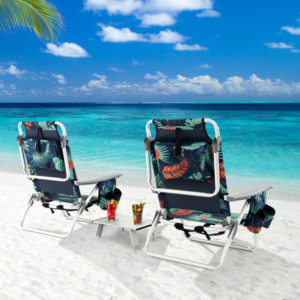 Adjustable Folding Backpack Beach Chairs and Table Set  product image Adjustable Folding Backpack Beach Chairs and Table Set  product image