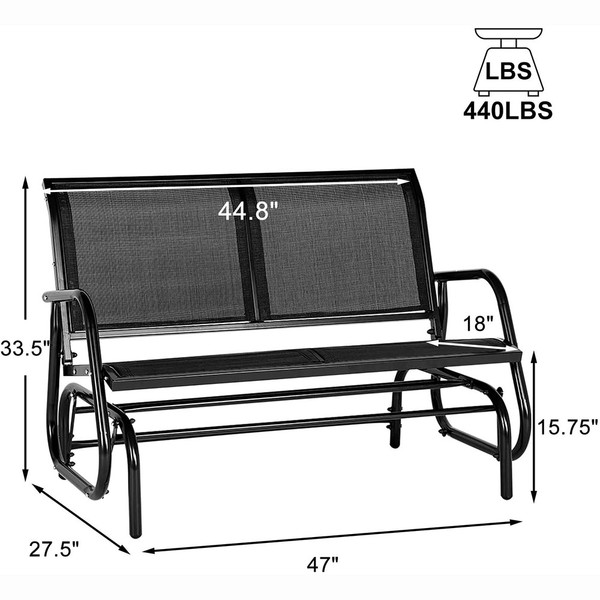 Outdoor 47" 2-Person Patio Glider Bench product image