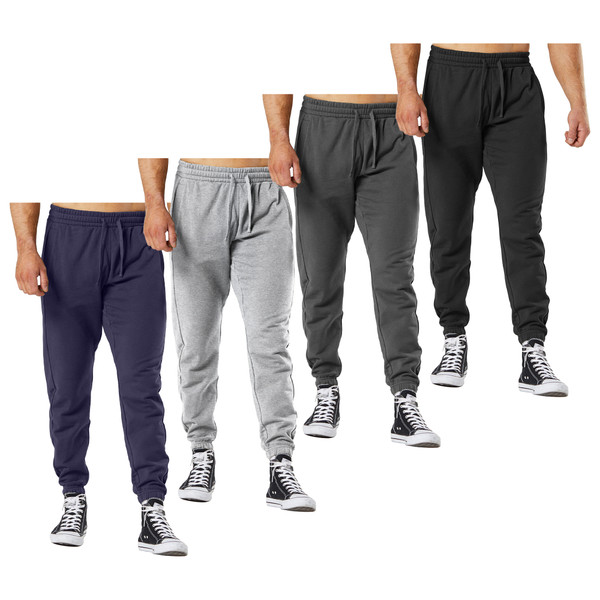Men's Casual Fleece Elastic Bottom Sweatpants with Pockets product image
