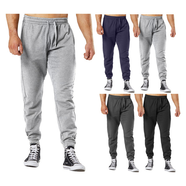 Men's Casual Fleece Elastic Bottom Sweatpants with Pockets product image