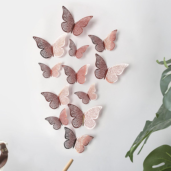 3D Metallic Butterfly Wall Stickers, 12 ct. product image