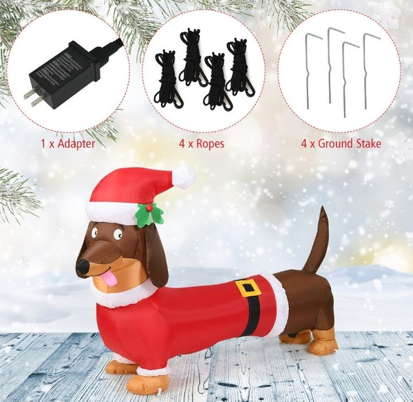 Inflatable 5-foot Christmas Dog with LED Lights product image