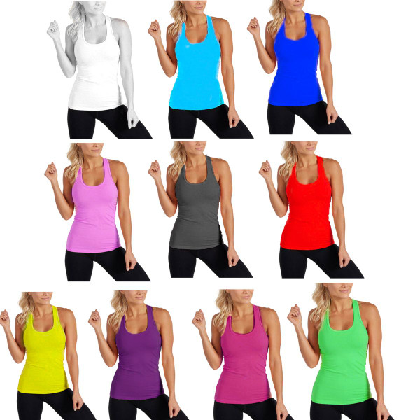 Women's Solid Smooth Assorted Tank Tops (6-Pack) - Large Assorted 6pk
