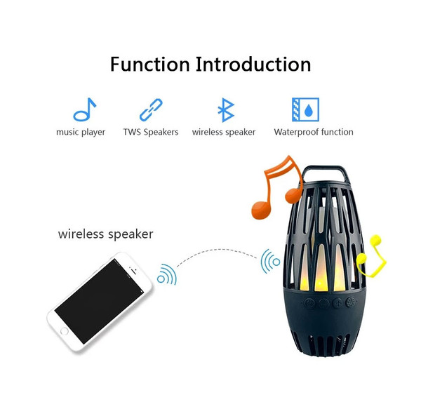 Tiki Torch Bluetooth Speaker LED Table Lamps (Set of 2) product image