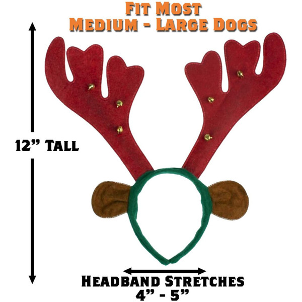 Christmas Reindeer Antlers Headband Dog Costume product image