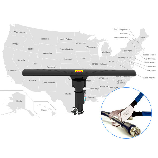 Leadzm 350° Rotation UV Dual-Band Outdoor Antenna (40-860MHz, 20±3dB) product image