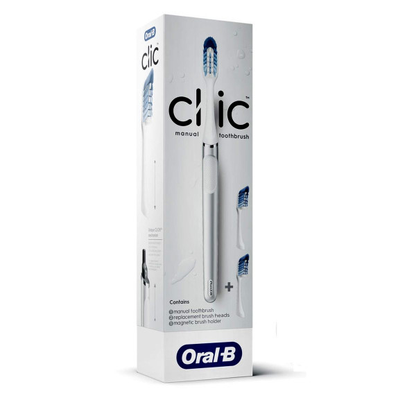 Oral-B® Clic™ Toothbrush Deluxe Starter Kit, Chrome White product image